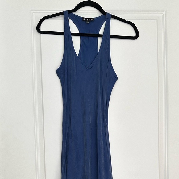 J.Crew Alicia cupro-blend navy blue racerback slip dress - Picture 7 of 8